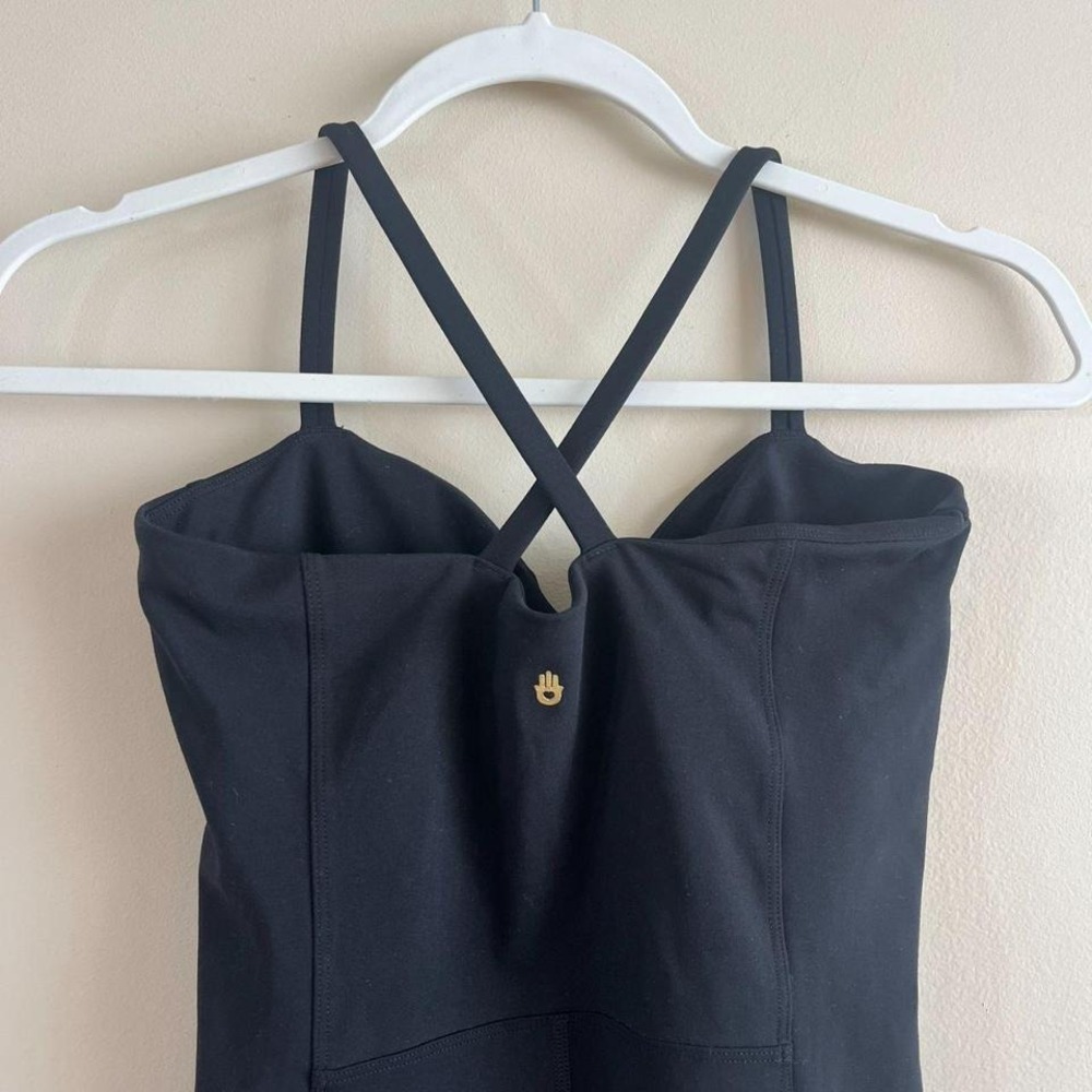 Spiritual Gangster Black Bodysuit Romper S Crossback Athletic Shorts Pilates - Picture 6 of 6